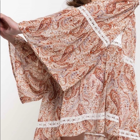 #1254 POL Festive Paisley Eyelet Dress / Tunic Top - Picture 7 of 16